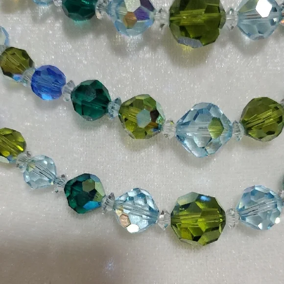 Vintage Blue and Green Multi-Strand Necklace Set - Picture 2 of 5